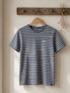 Vans Striped Crew T-Shirt in Navy and White
